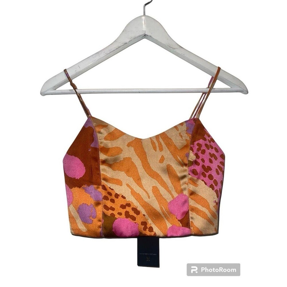 Christian lacroix  Cropped Cami Bralette Top Womens S Mixed Animal Print
